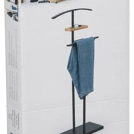 5Five Kledingrek Dressboy - Colbert/Jas en broek hanger - staand model - bamboe/metaal - zwart - 45 x 114 cm