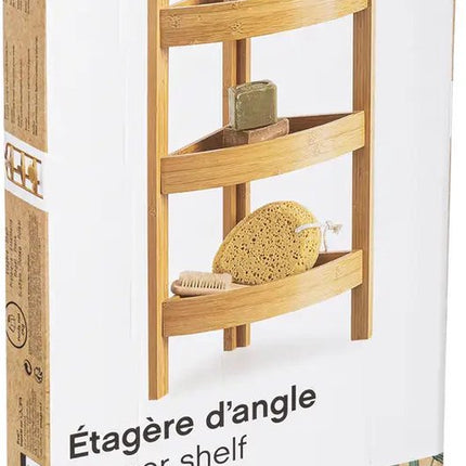 5Five Doucherekje/badkamerrekje hoek model - bamboe - 3 lagen - 23 x 61 cm