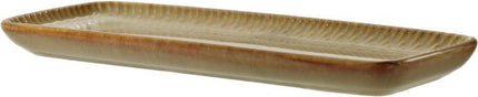 Rechthoekige keramische serveerschaal en ovenschaal, 25 x 10 x 2 cm, beige