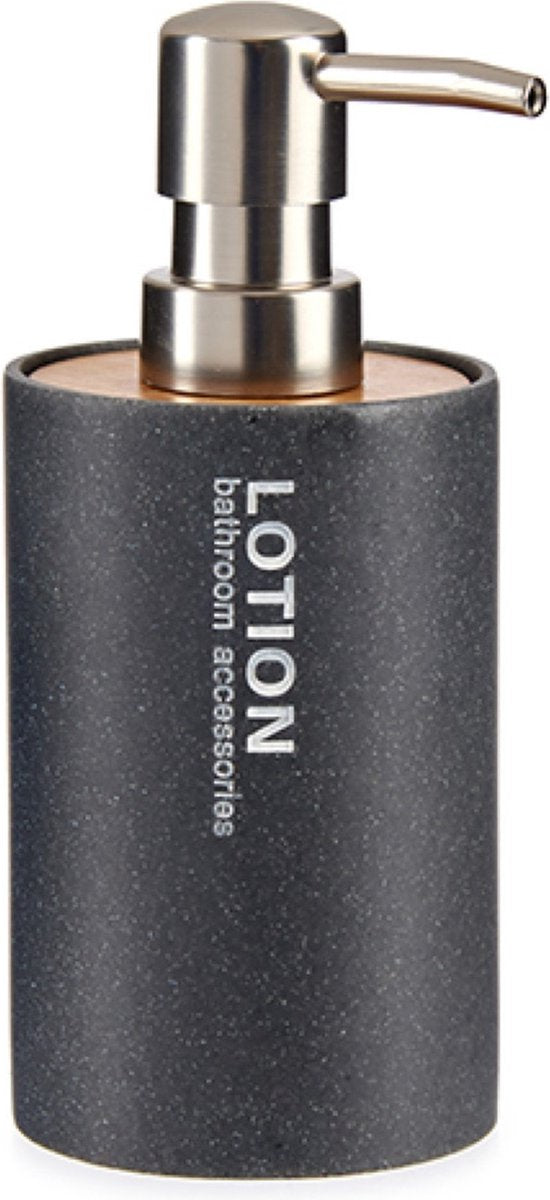 Zeeppompje/zeepdispenser antraciet grijs kunststof 350 ml - Badkamer/keuken zeep dispenser