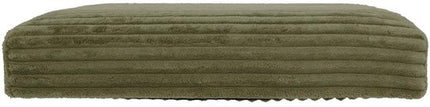 Atmosphera Hocker / Poef Essestial Ribcord - opvouwbaar - groen - MDF/polyester - 38 cm - met opbergruimte - extra zitplaatsen