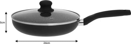 Kinghoff koekenpan KH-3957 met glazen deksel, Ø 24 cm