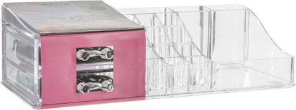 5Five Make-up organizer - 19 vakken en 2 lades - transparant - 30 x 9 cm - kunststof - Nagellak houder - Make-up houder - Organizers