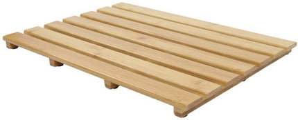 Bamboe badmat antislip met rubberen voetjes, 55 x 35,5 cm, naturel