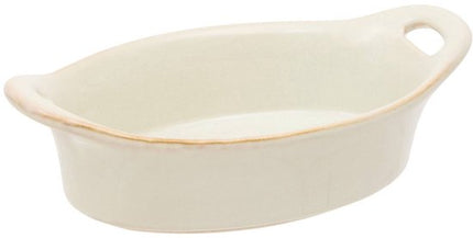 Plat ovale en céramique Terre Inconnue11x16cm beige