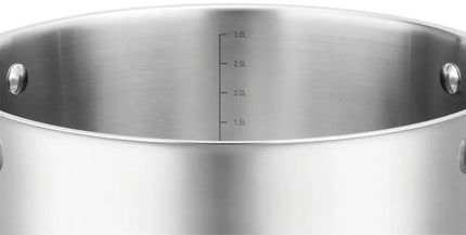 Vcasa RVS kookpan 20 cm met glazen afgietdeksel, 3,4 liter, alle warmtebronnen