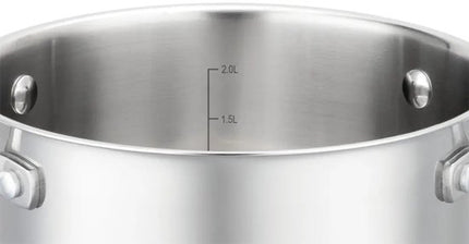 Roestvrijstalen kookpan 18 cm, 2,6 liter, met glazen afgietdeksel