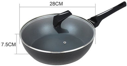 Klausberg KB7692 koekenpan met deksel 28 cm, marmer anti-aanbaklaag