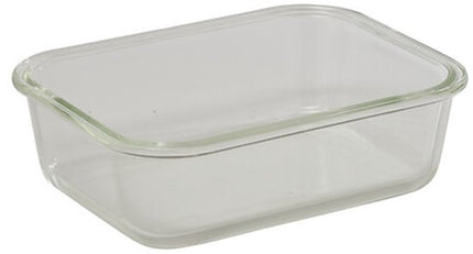 5-Delige - Vershoudbakjesset - Meal Prep Bakjes - Lunchbox - Rechthoekige Bewaardozen van Borosilicaatglas - Magnetron- & Vaatwasserbestendig - 950ml - 20.3 x 15.2 x 6.2 cm - Transparant met Grijs Deksel