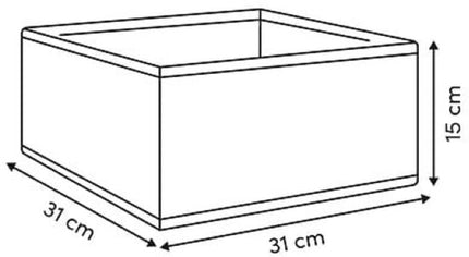 Opbergdozen set van 2 – 31 x 31 x 15 cm – donkergrijs, zonder deksel