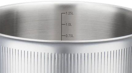 Vcasa kookpan 16 cm met deksel, 1,5 liter, 304 rvs, tri-ply, geschikt voor alle warmtebronnen