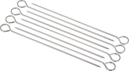 5Five BBQ/barbecue spiezen/vleespennen - van metaal - 24x stuks - 27,5 cm - Spiezen/pennen voor vlees/vis