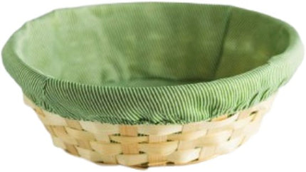 MPLCo - Multifunctionele Opbergmand - Decoratieve Mand - Mand met Cover - Natuurlijke Bamboo Organizer - Opbergmand Badkamer voor Keuken & Slaapkamer - Rond - Ø25 x 7 cm - Natuurlijk / Groen