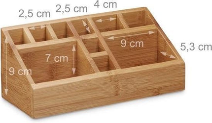 Make-up organizer 10 vakken 23 x 9 cm van bamboe - Nagellak houder - Make-up houder - Organizers