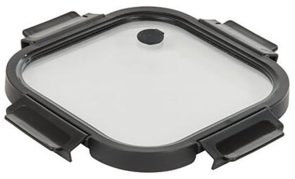 Clipeatplus Glazen Vershoudbakje - Meal Prep & Voedselcontainer - Bewaardoos van Borosilicaatglas - Magnetron & Vaatwasser Bestendig - Vierkant - 1.1 Liters - ca. 19.3 x 19.3 x 8.1 cm - Transparant