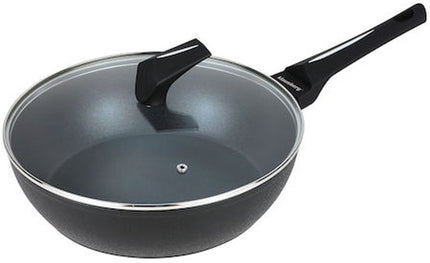 Klausberg KB7692 koekenpan met deksel 28 cm, marmer anti-aanbaklaag