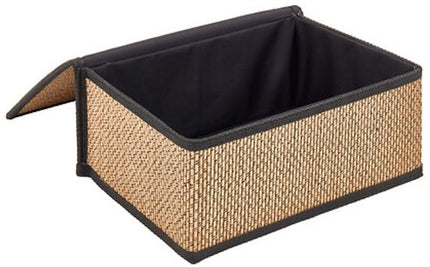 Opbergdozenset - Organizer Set - Set van 3 (S, M, L) - Bamboe Opbergbox - S M L - Opbergdoos met Deksel - Duurzame Opberger Kast & Bureau - Rechthoek - ca. 25 x 18 x 11.5 cm - Bamboe & Zwart