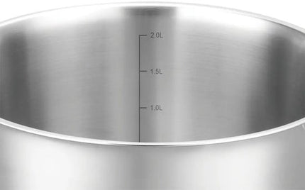 Vcasa kookpan 18 cm met glazen afgietdeksel, rvs, 2 liter, alle warmtebronnen
