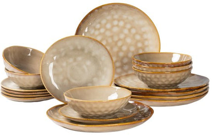 Servies 18 Delig Keramiek voor 6 Personen - Ombre Bruin