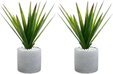 Aloe vera kunstplant set van 2 met keramische pot, 47 cm hoog