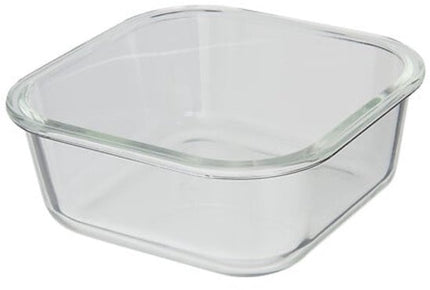 Vershoudbakjes - Set van 4 - Bewaarbakjes met Deksel - Magnetronbestendige Lunchbox - Voedselcontainer - Vierkante - 750ml - Borosilicaat Glas - 17.2 x 17.2 x 7.3 cm - Transparante en Zwart Deksel