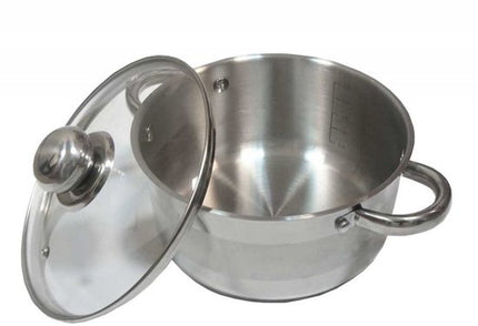 Kinghoff 4331 kookpan 24 cm, 6 liter, rvs met glazen deksel, alle warmtebronnen