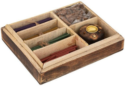 Atmosphera Taly Incens Giftbox – Manguierhouten Doos met 100 Wierookstokjes en 40 Cones – 15 × 13 × 4 cm