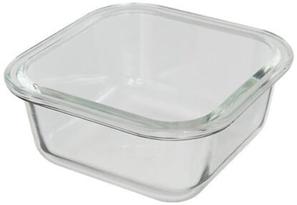 Vershoudbakjes - Set van 4 - Bewaarbakjes met Deksel - Magnetronbestendige Lunchbox - Voedselcontainer - Vierkante - 320 ml - Borosilicaat Glas - 13 x 13 x 6.2 cm - Transparante en Zwart Deksel