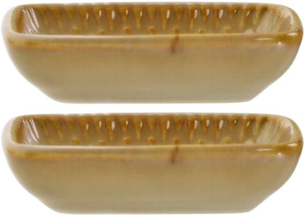 MPLCo - Ombre Insta Dip Bowl - Kleine Serveerschaal - Set van 2 - Tapas Schaaltje - Sauskom - Oven, Magnetron & Vaatwasser Bestendig - Mini Ovenschaal - Keramiek - 8 x 6 x 2 cm - Lichtbruin