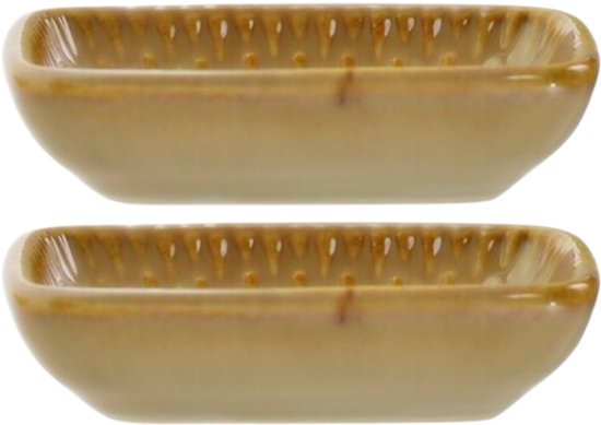 MPLCo - Ombre Insta Dip Bowl - Kleine Serveerschaal - Set van 2 - Tapas Schaaltje - Sauskom - Oven, Magnetron & Vaatwasser Bestendig - Mini Ovenschaal - Keramiek - 8 x 6 x 2 cm - Lichtbruin