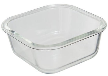 Clipeatplus Glazen Vershoudbakje - Meal Prep & Voedselcontainer - Bewaardoos van Borosilicaatglas - Magnetron & Vaatwasser Bestendig - Vierkant - 0.75 Liters - ca. 17.2 x 17.2 x 7.3 cm - Transparant