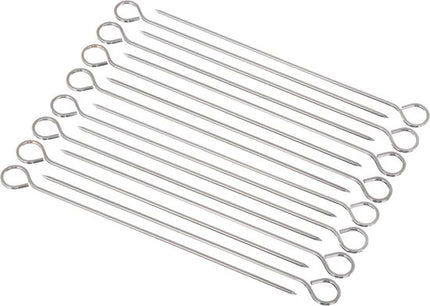 5Five BBQ/barbecue spiezen/vleespennen - van metaal - 24x stuks - 27,5 cm - Spiezen/pennen voor vlees/vis