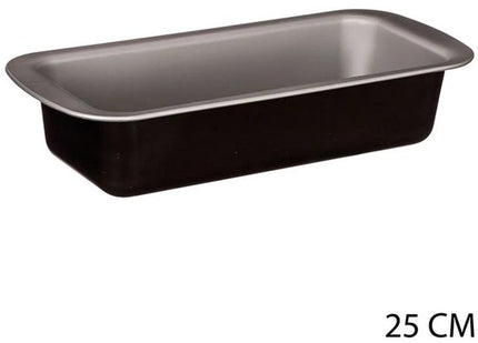 5Five Cake bakken bakvorm/bakgerei Backery Pro - metaal - anti-aanbak laag - zwart - 29 x 13 x 6 cm