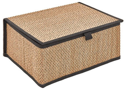 Opbergdozenset - Organizer Set - Set van 3 (S, M, L) - Bamboe Opbergbox - S M L - Opbergdoos met Deksel - Duurzame Opberger Kast & Bureau - Rechthoek - ca. 25 x 18 x 11.5 cm - Bamboe & Zwart