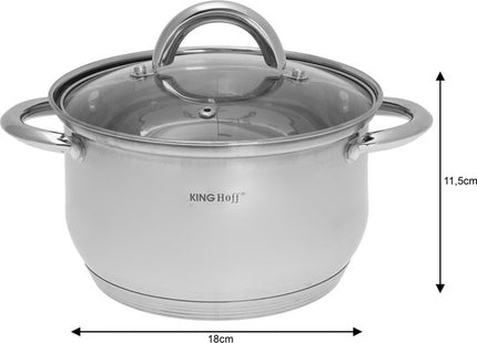 Kinghoff pannenset 12-delig rvs - geschikt voor alle warmtebronnen