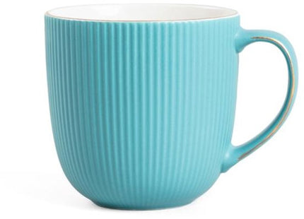 Homla - Mok - Koffiemok - Theemok - Set van 6 - Grote Beker - Vaatwasserbestendige Mok - Moderne Serviesmok - Keramiek - 350ml - Donker Groen
