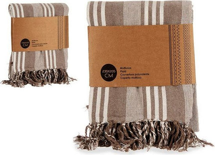 Multifunctionele sjaal Strepen Beige Wit (205 x 235 cm)
