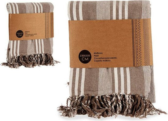 Multifunctionele sjaal Strepen Beige Wit (205 x 235 cm)