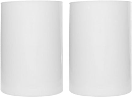 Lidy Vaas - Glazen Vaas - Set van 2 - Decoratieve Bloemenvaas - Ø14 x 20 cm - Wit