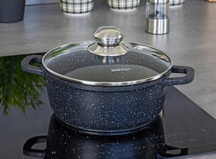 Kinghoff kleine braadpan met aromaknop, 16 cm, 1,3 liter, marmerlaag
