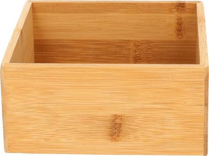 5Five Bestekbak/keuken organizer - Set van 2x stuks - 1 vaks - Tidy Smart serie - bamboe - 15 x 15 x 7 cm