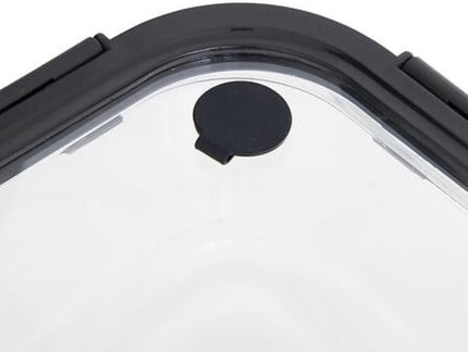 Vershoudbakjes - Set van 2 - Bewaarbakjes met Deksel - Magnetronbestendige Lunchbox - Voedselcontainer - Vierkante - 750ml - Borosilicaat Glas - 17.2 x 17.2 x 7.3 cm - Transparante en Zwart Deksel