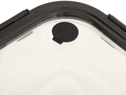 Vershoudbakjes - Set van 2 - Bewaarbakjes met Deksel - Magnetronbestendige Lunchbox - Voedselcontainer - Vierkante - 1.1 Liter - Borosilicaat Glas - 19.3 x 19.3 x 8.1 cm - Transparante en Zwart Deksel
