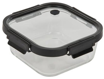 Clipeatplus Glazen Vershoudbakje - Meal Prep & Voedselcontainer - Bewaardoos van Borosilicaatglas - Magnetron & Vaatwasser Bestendig - Vierkant - 1.1 Liters - ca. 19.3 x 19.3 x 8.1 cm - Transparant