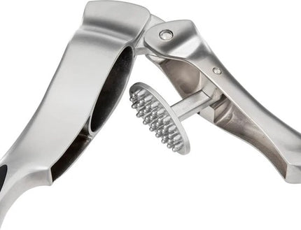 5Five Knoflookpers - zilver/zwart - zink - 18 cm - kook/keuken gerei