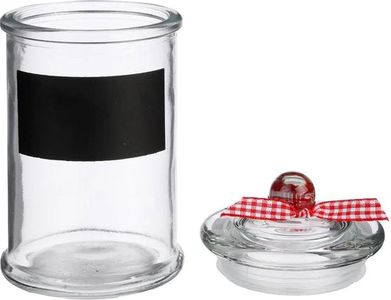 Kruidenpotje/voorraadpotje met krijtvlak - 350 ml - glas