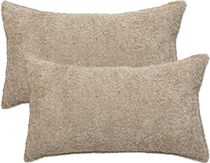 Bankkussen - Sierkussen - Decoratief Kussen - Set van 2 - Lendekussen Woonkamer - Rechthoekig - Polyester - 30x50 cm - Linen Beige