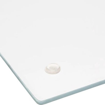 Snijplank rechthoek wit met marmer print 40 x 30 cm van glas - 2x - Serveerplank - Broodplank