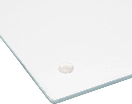 Snijplank rechthoek wit met marmer print 40 x 30 cm van glas - 2x - Serveerplank - Broodplank