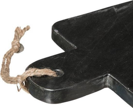 Snijplank - Serveerplank in Zwart Marmer en Mangohout 30 x 15 cm | Snijplank marmer
